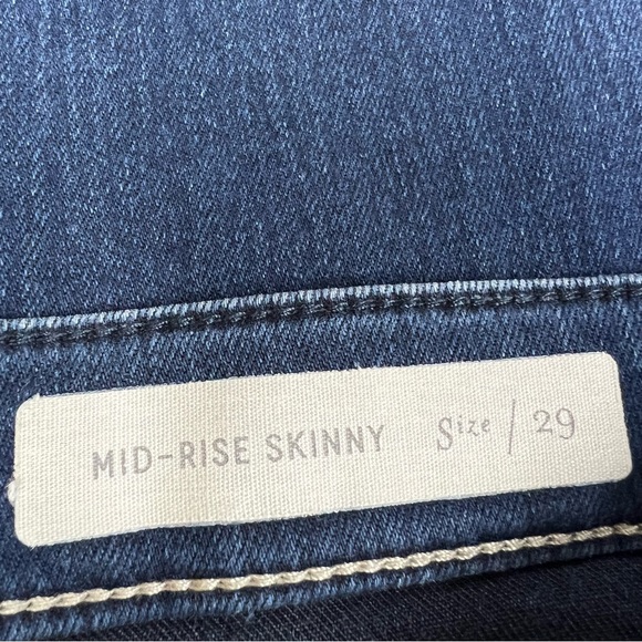 Pilcro and the Letterpress Mid Rise Skinny Dark Wash Front Seam Jeans Size 29 - Picture 7 of 11
